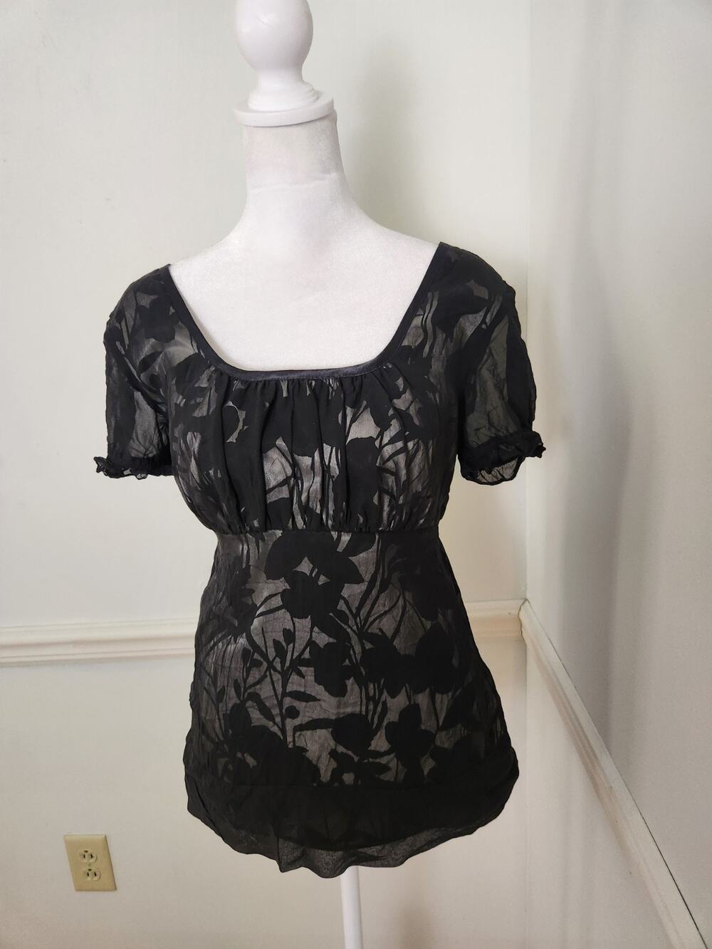 Vtg Y2K The Limited Tank Top XS Silk Babydoll Milkmaid Fairy Grunge WhimsiGoth